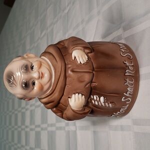🔥Vintage 1960’s Friar Monk Coin Bank “Thou Shalt Not Steal
